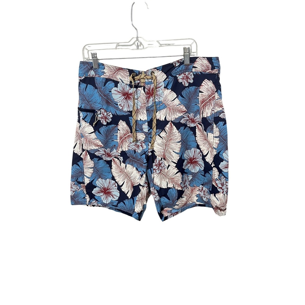 Patagonia Wavefarer Boardshorts Mens 36 Blue Red Tropical Hibiscus Floral 86620‎